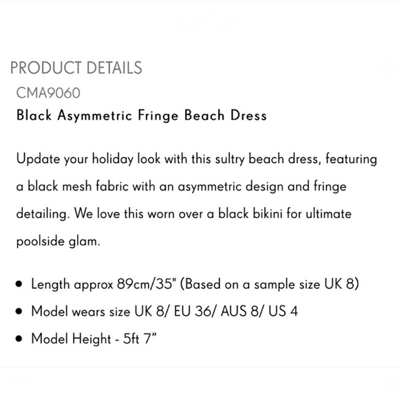 Black Asymmetric Fringe Beach Dress - Picture 11 of 13